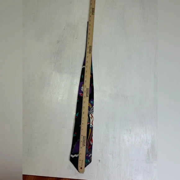 Vintage Jones New York Silk Tie Abstract Geometric Retro Artsy Wide 90s - Picture 5 of 8